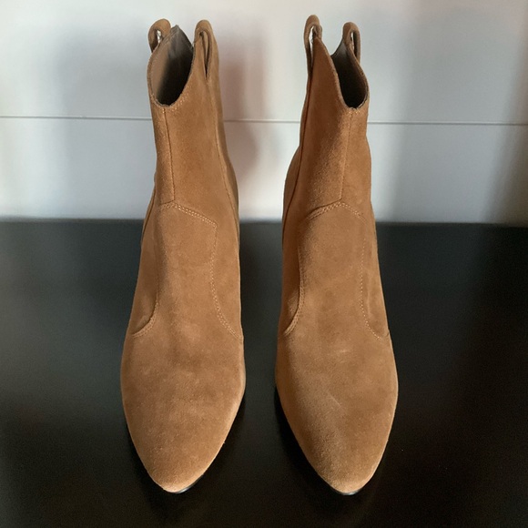 Marc Fisher Carissa Caramel Suede Ankle Boots - Picture 4 of 9